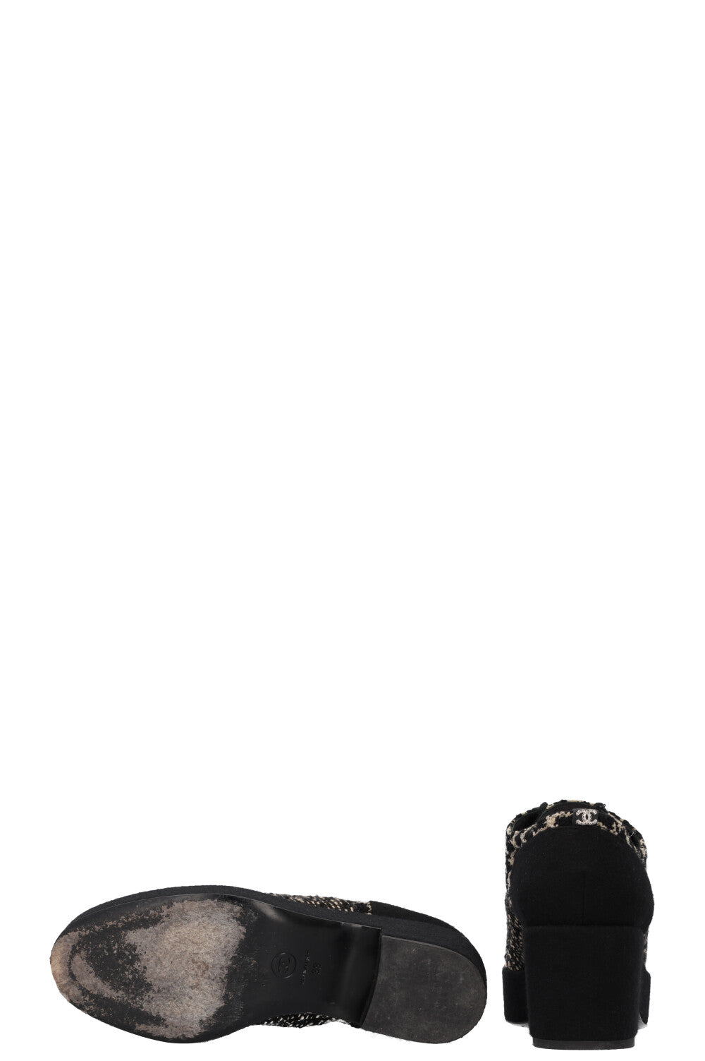 CHANEL Tweed Platform Heels Black – REAWAKE - Main Image