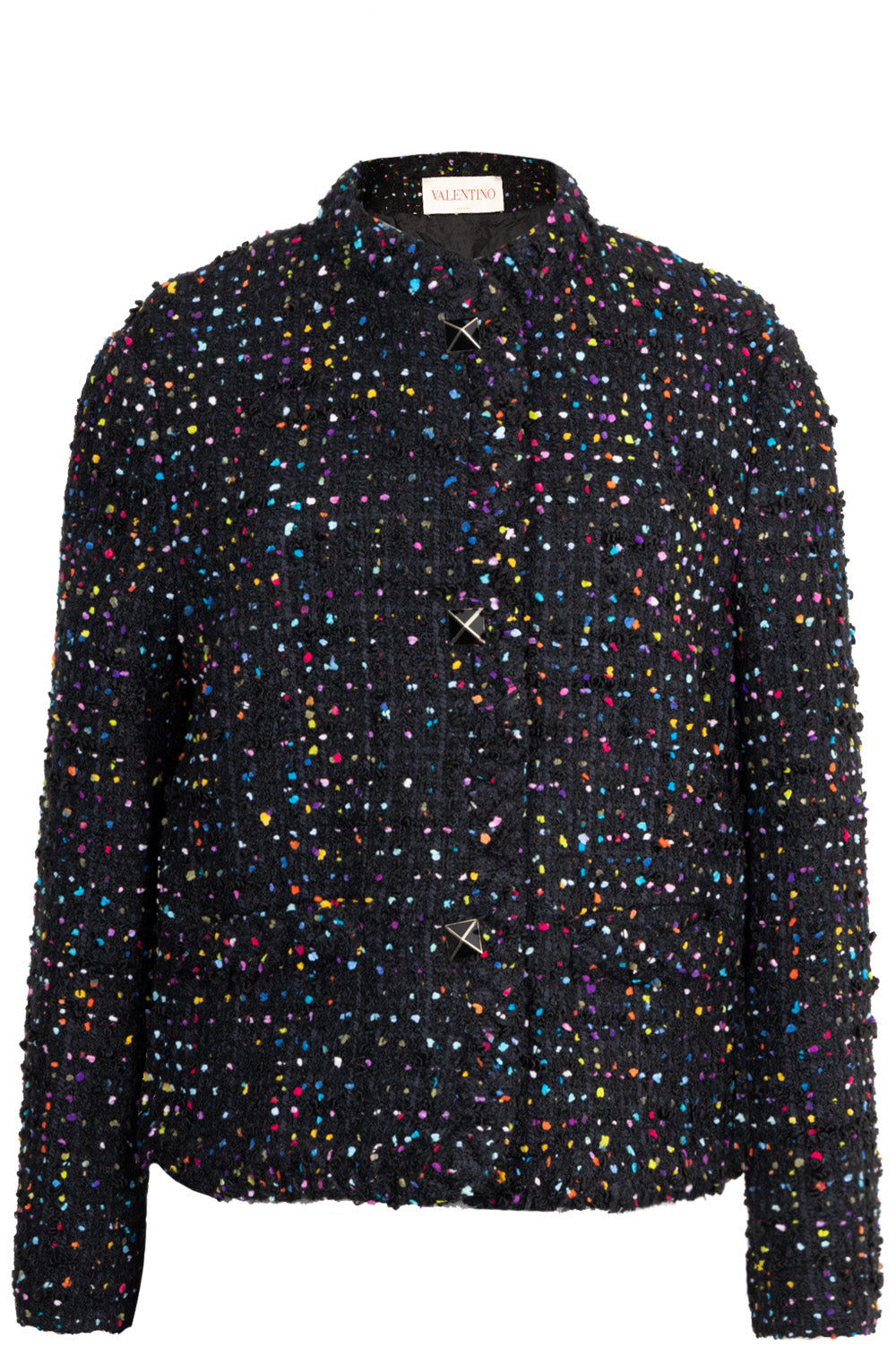 Valentino Tweed Jacket Black Multicolor