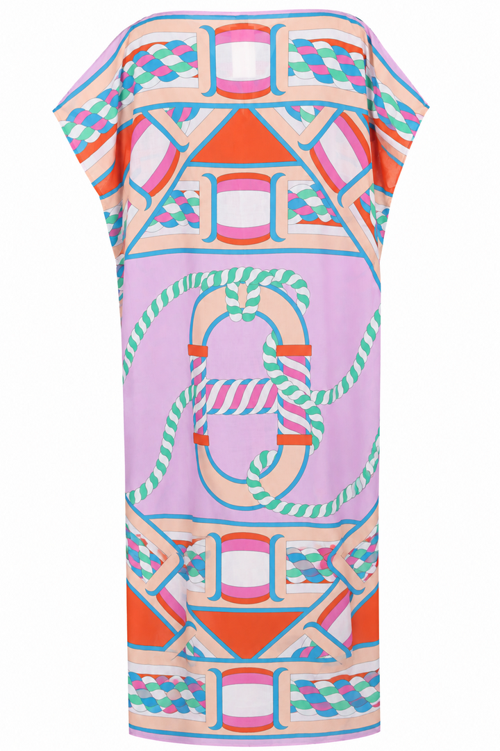 HERMÈS Canoe Pareo Beach Caftan Cotton Multicolor