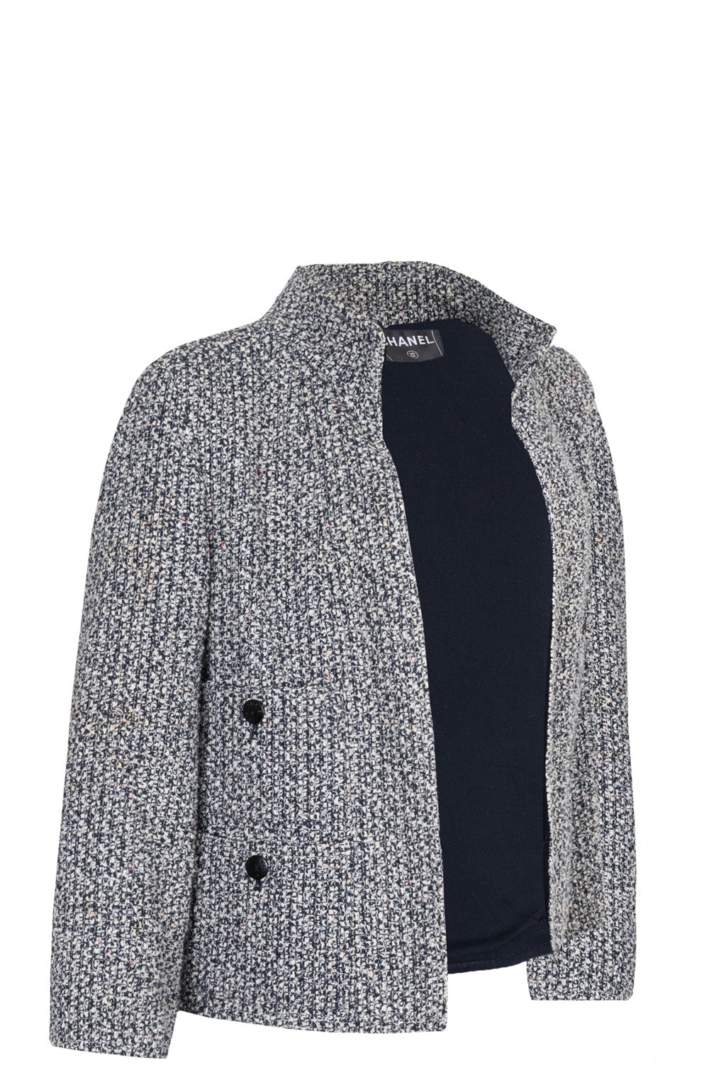CHANEL Tweed Jacket Blue White
