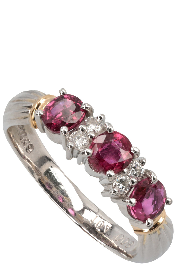 VINTAGE JEWELRY Ruby Diamond Ring Platin