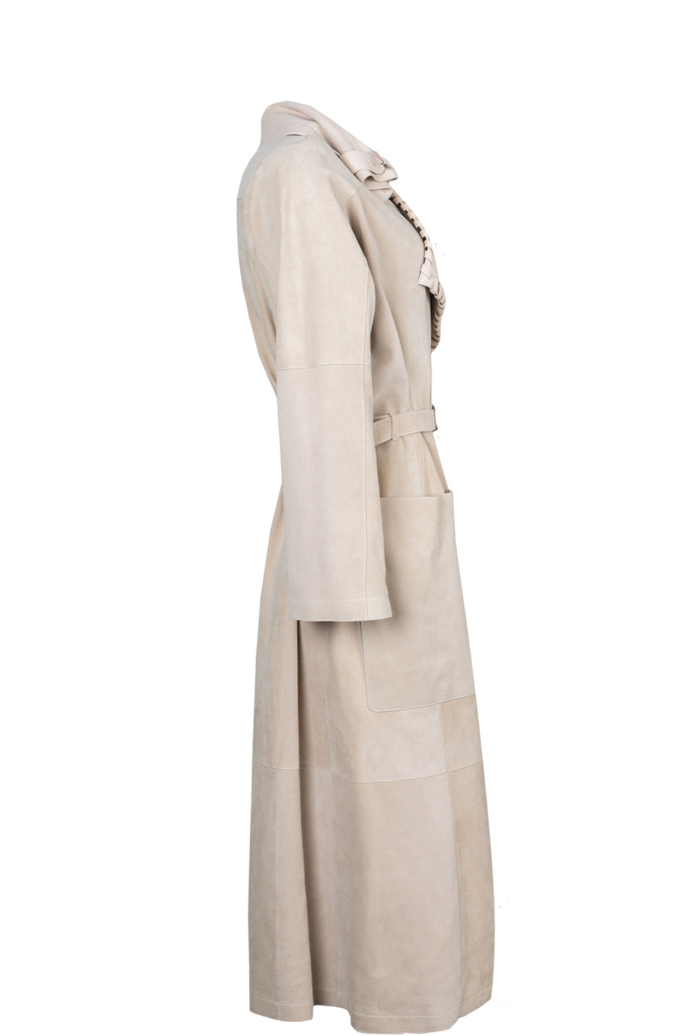 HERMÈS Coat Suede Leather Beige – REAWAKE