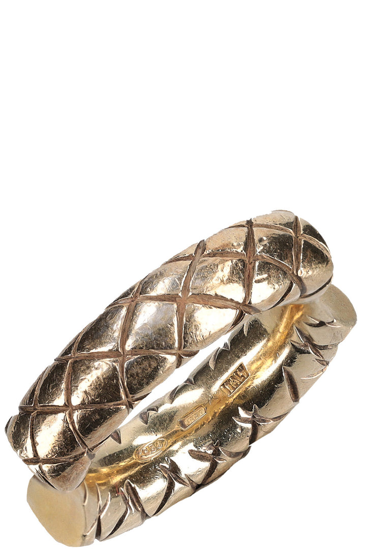 BOTTEGA VENETA Intrecciato Ring Silver Gold Plated