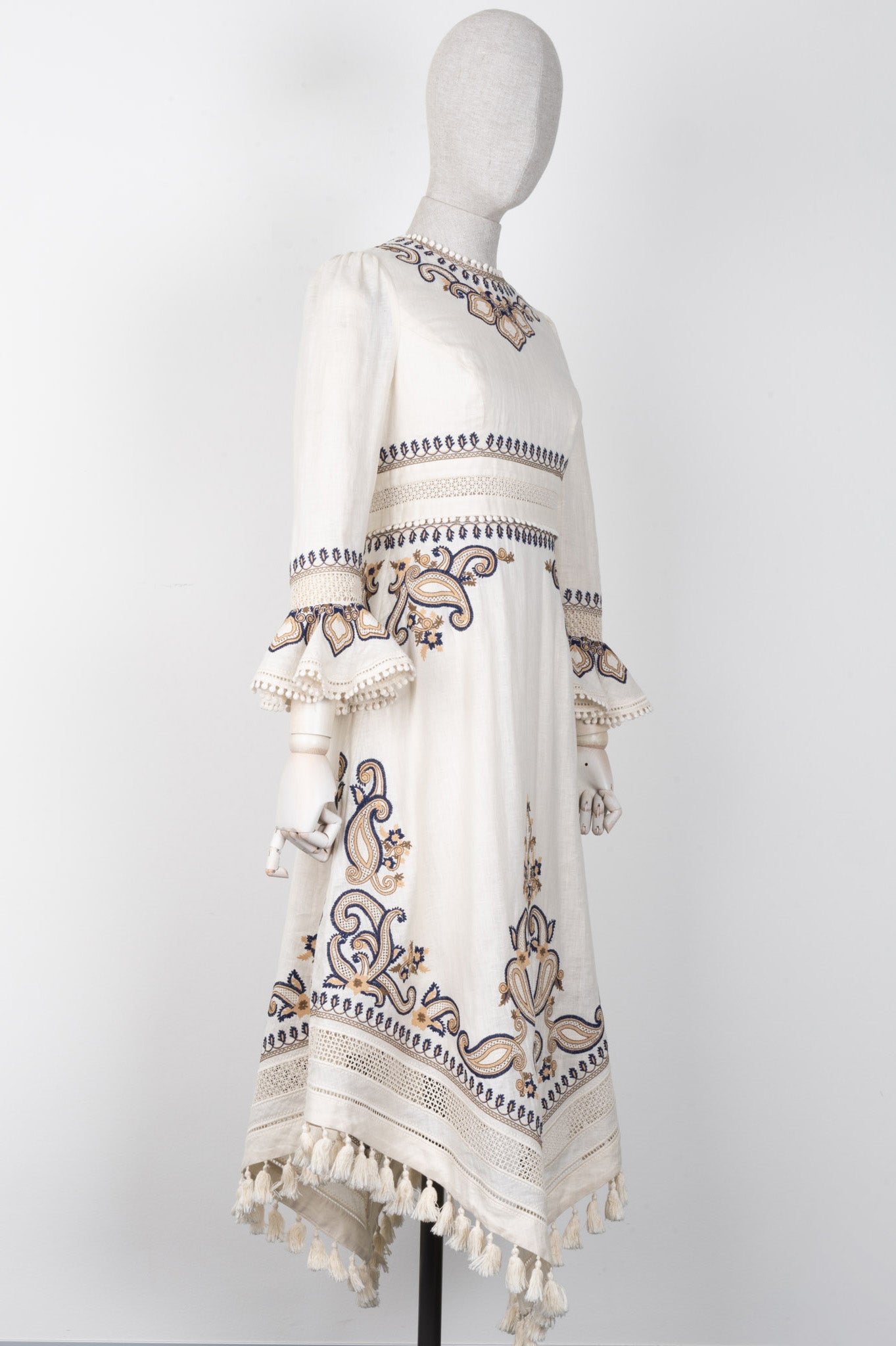ZIMMERMANN Embroidered Dress Ivory – REAWAKE