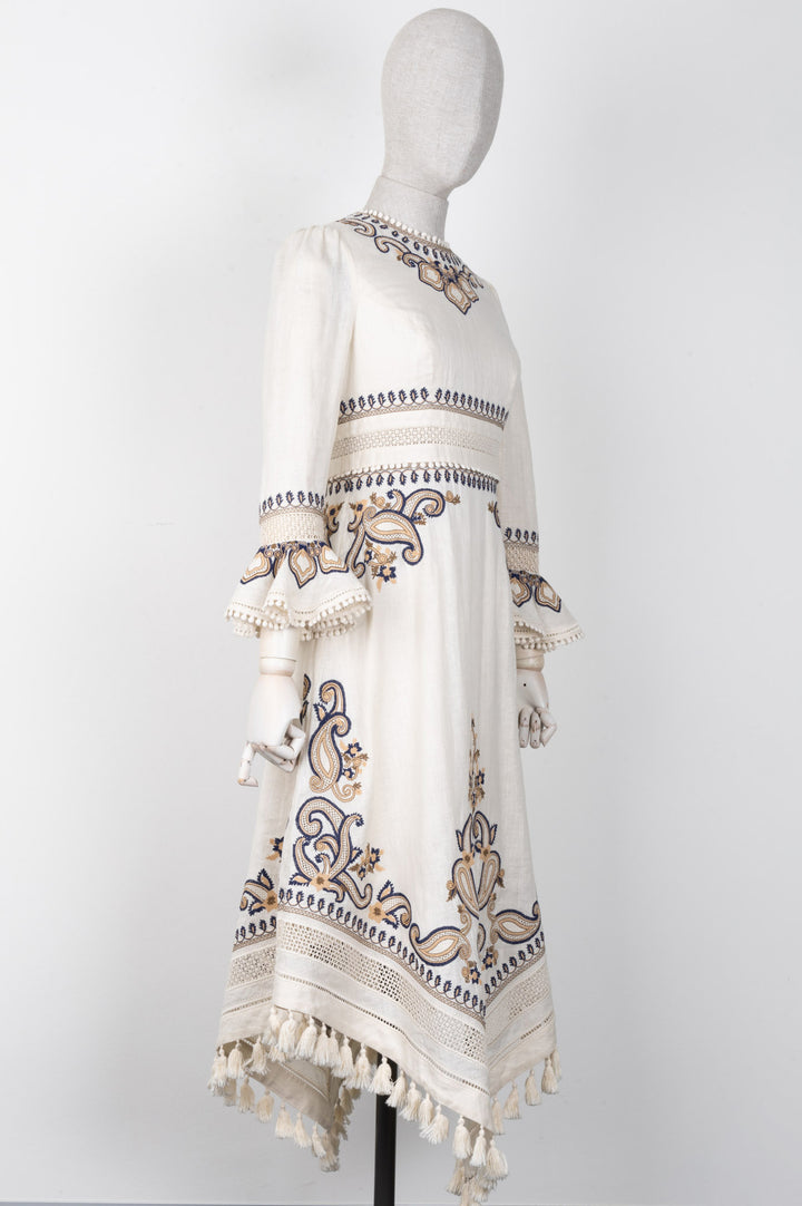 ZIMMERMANN Embroidered Dress Ivory