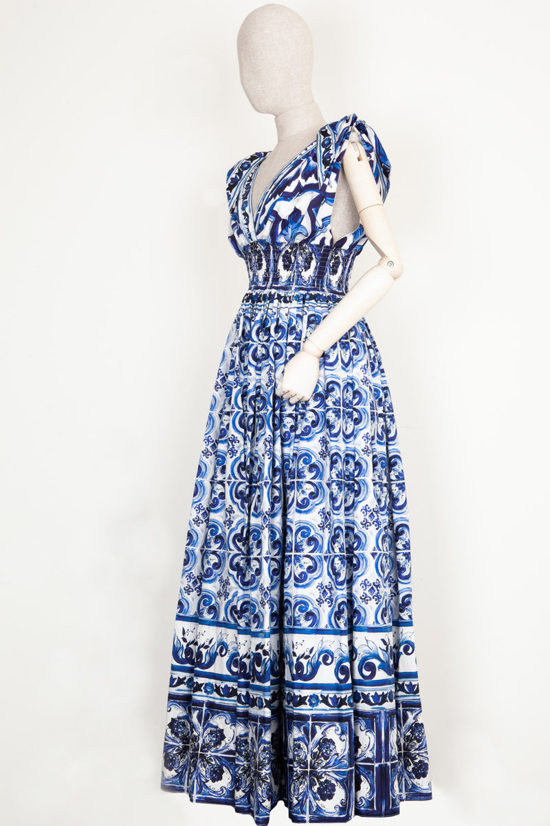 DOLCE&GABBANA Majolica Dress Blue