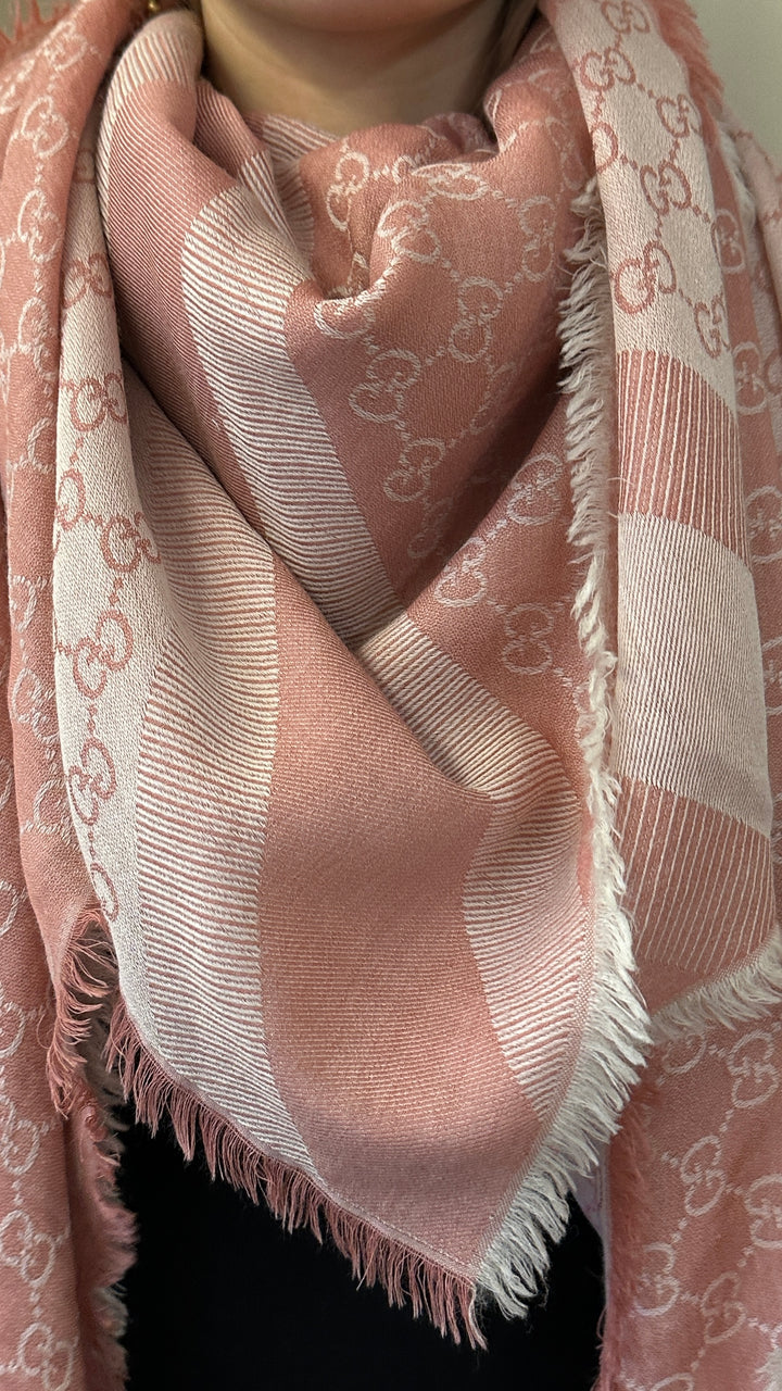 GUCCI Supreme GG Scarf Pink