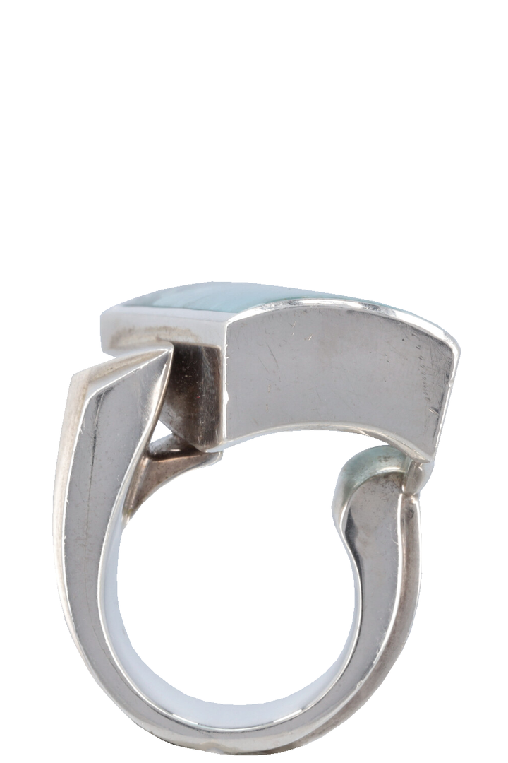 SONDEREGGER Aquamarin Band Ring Silver