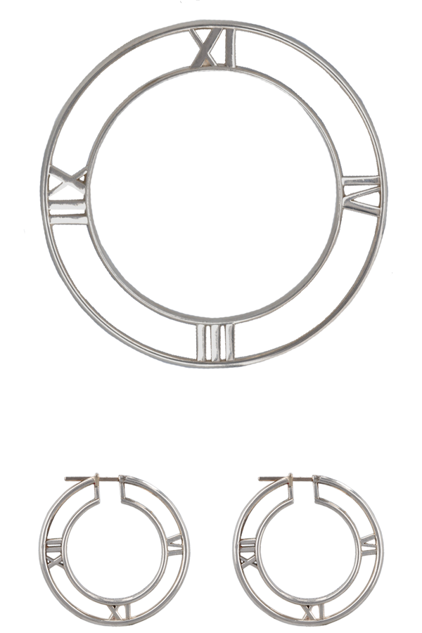 TIFFANY&CO. Atlas Horizontal Bracelet And Earrings Silver