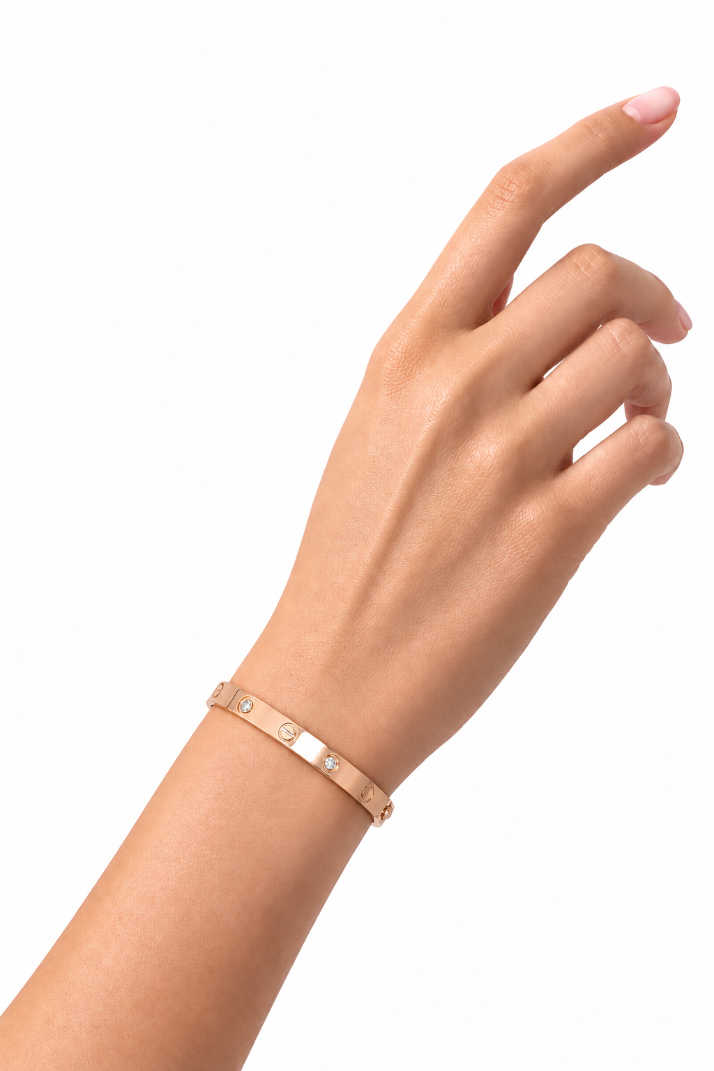 Bracelet Love CARTIER en or rose 18 carats, 4 diamants