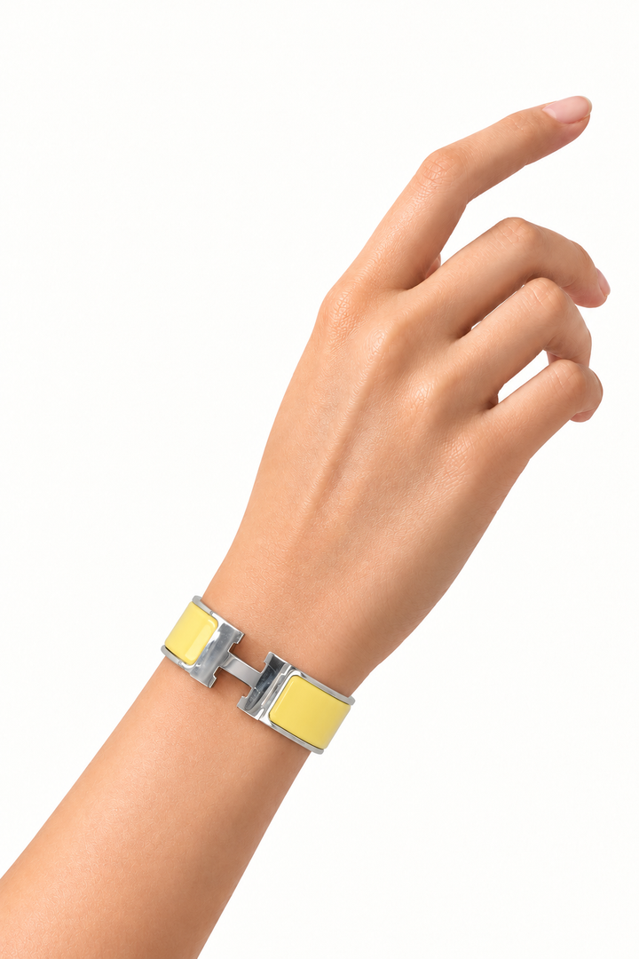 HERMÈS Clic Clac H Bracelet Palladium-plated metal Yellow