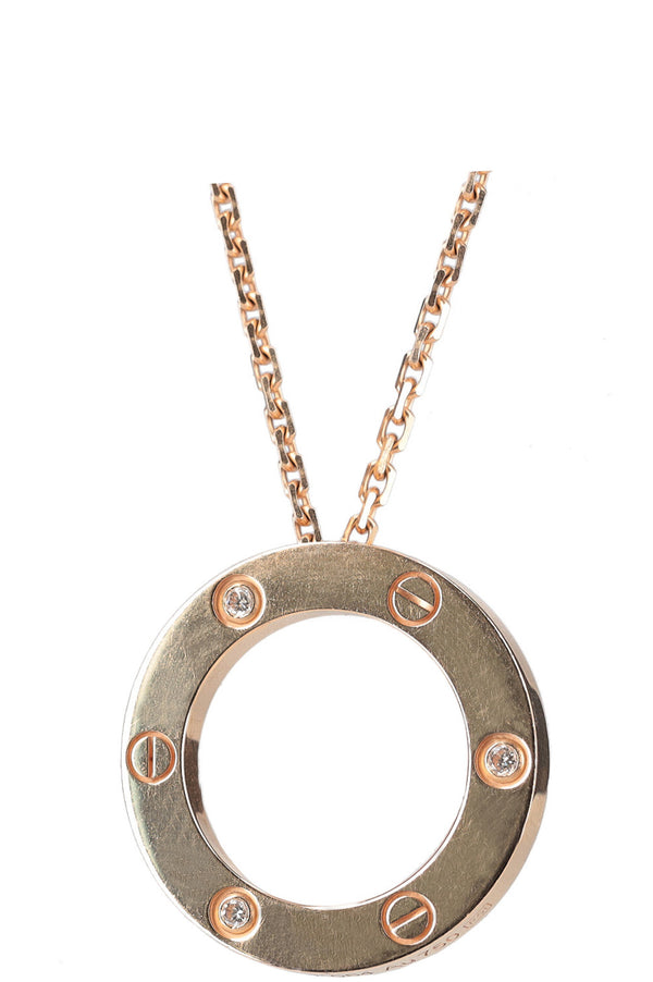 Collier Love CARTIER 3 diamants en or rose 18 carats