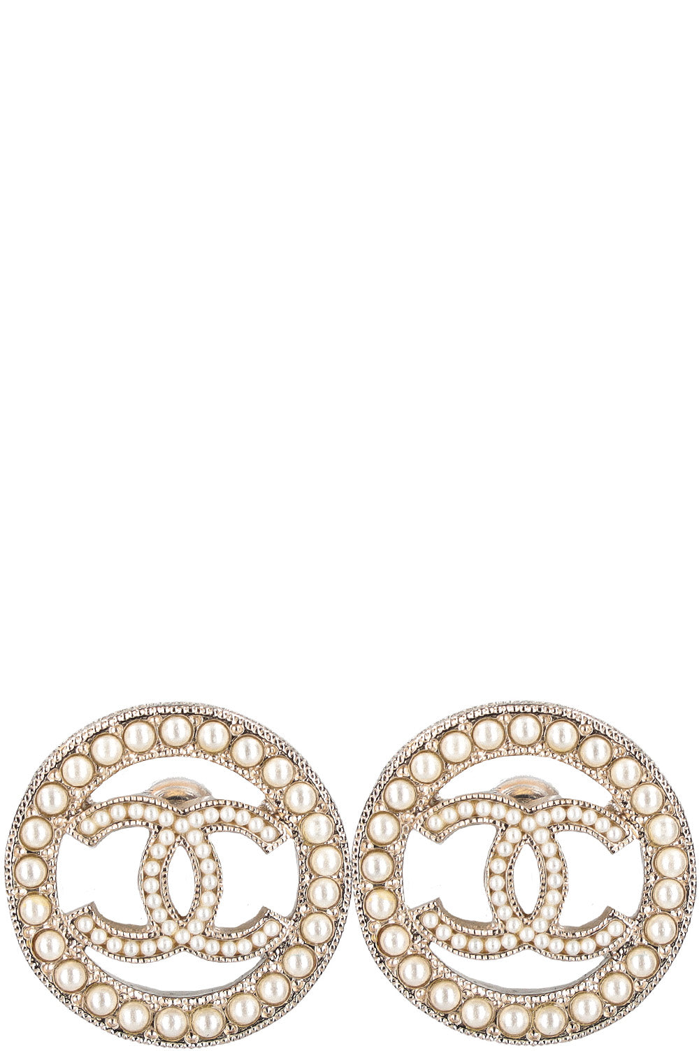CHANEL CC Earrings Pearls C20