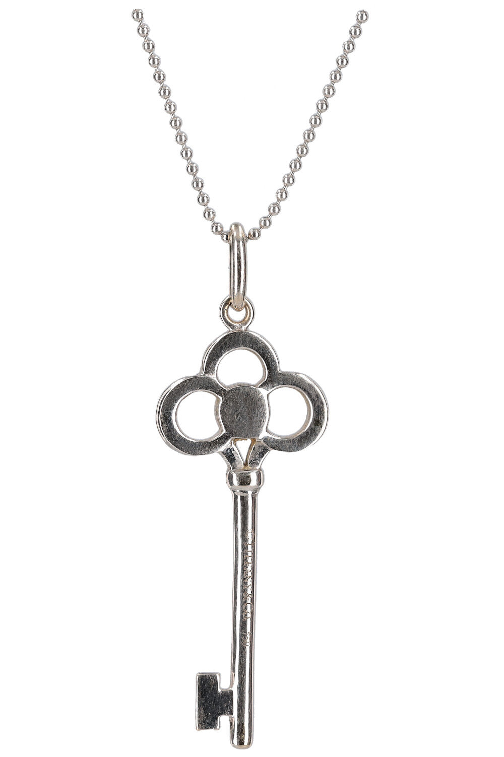 TIFFANY&Co. Key Necklace 0.11 Carat Diamonds White Gold