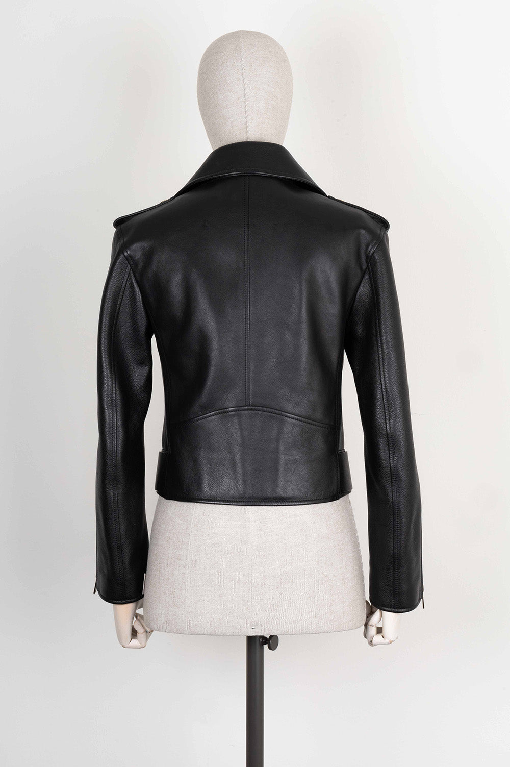 VALENTINO V Logo Biker Leather Jacket Black