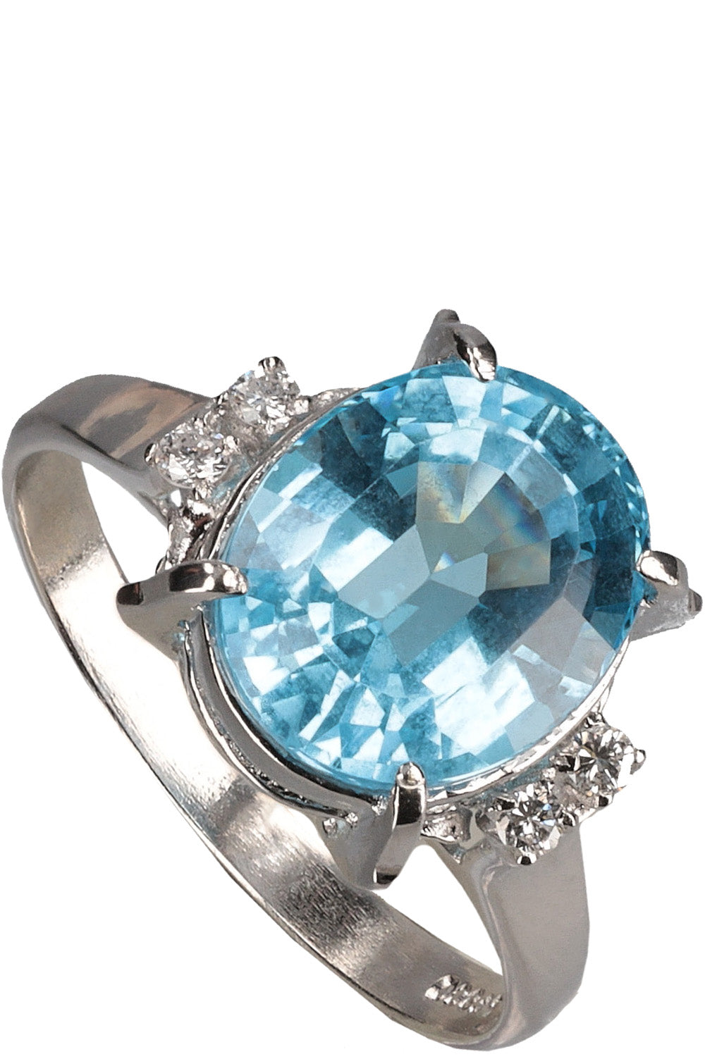 VINTAGE JEWELRY Topaz Ring Diamonds Platinum