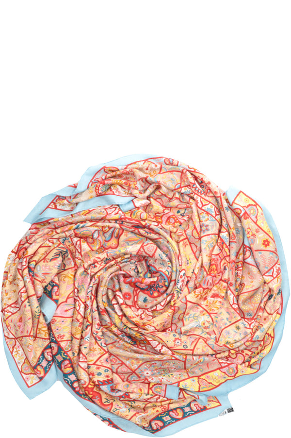 HERMÈS 140 Floral Ornament Foulard 140 Cashmere & Silk
