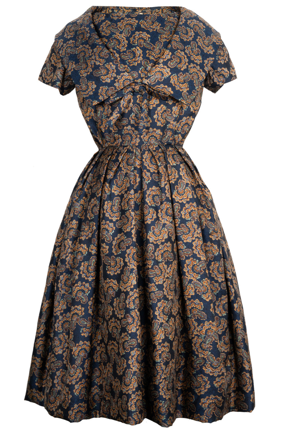 CHRISTIAN DIOR Vintage Couture Dress with Underpinning Silk Paisley