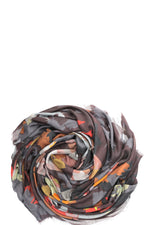 CHANEL Scarf Autumn Leaves Cashmere 140 Brown