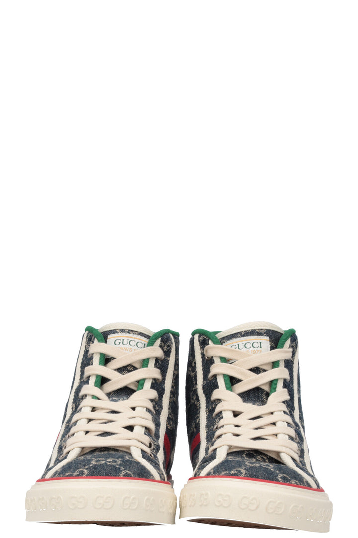 GUCCI Tennis 1977 High Top Sneakers Denim