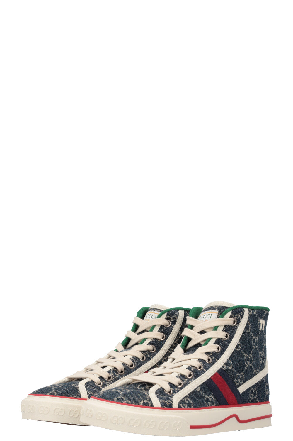 GUCCI Tennis 1977 High Top Sneakers Denim