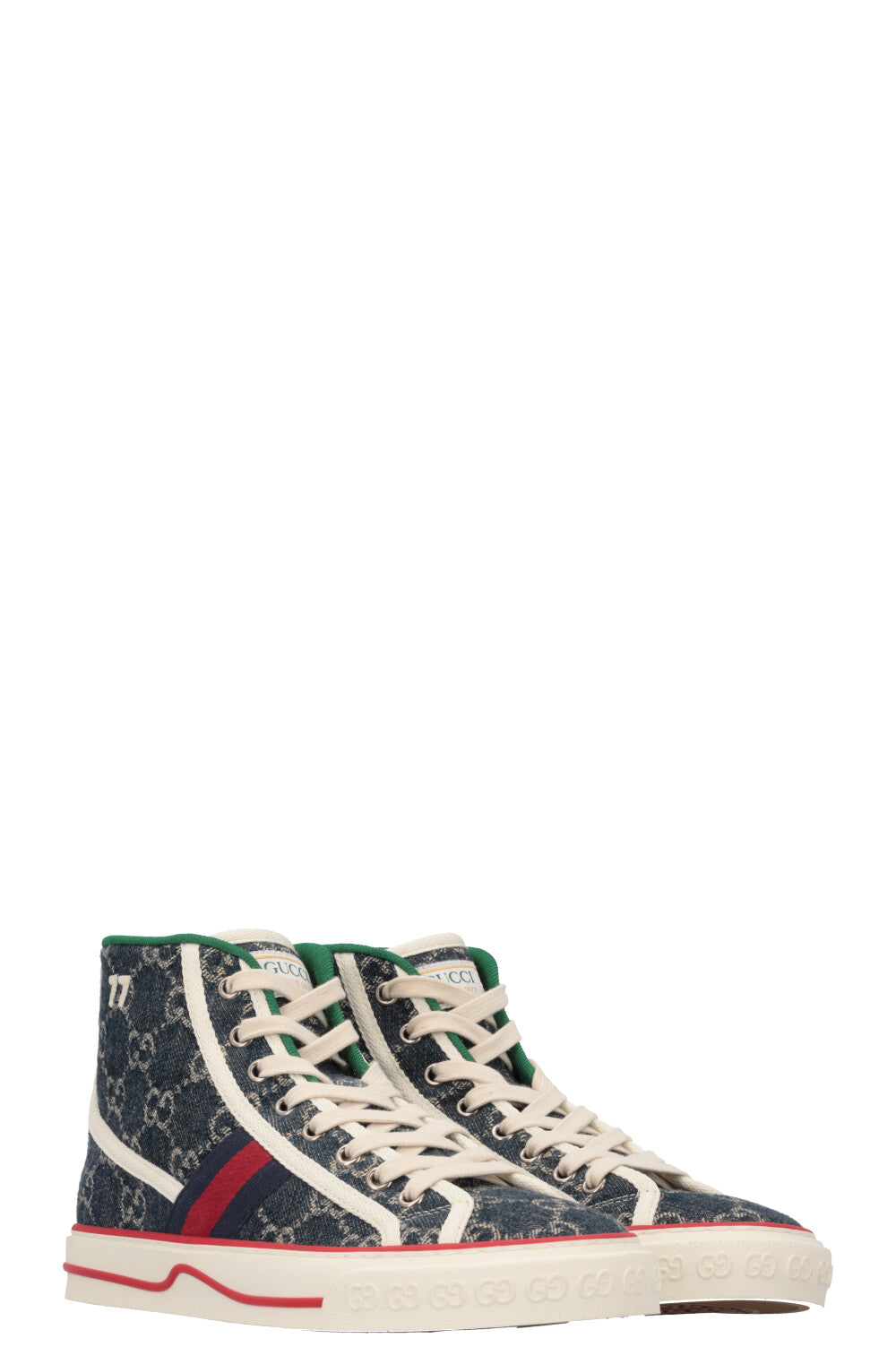 GUCCI Tennis 1977 High Top Sneakers Denim