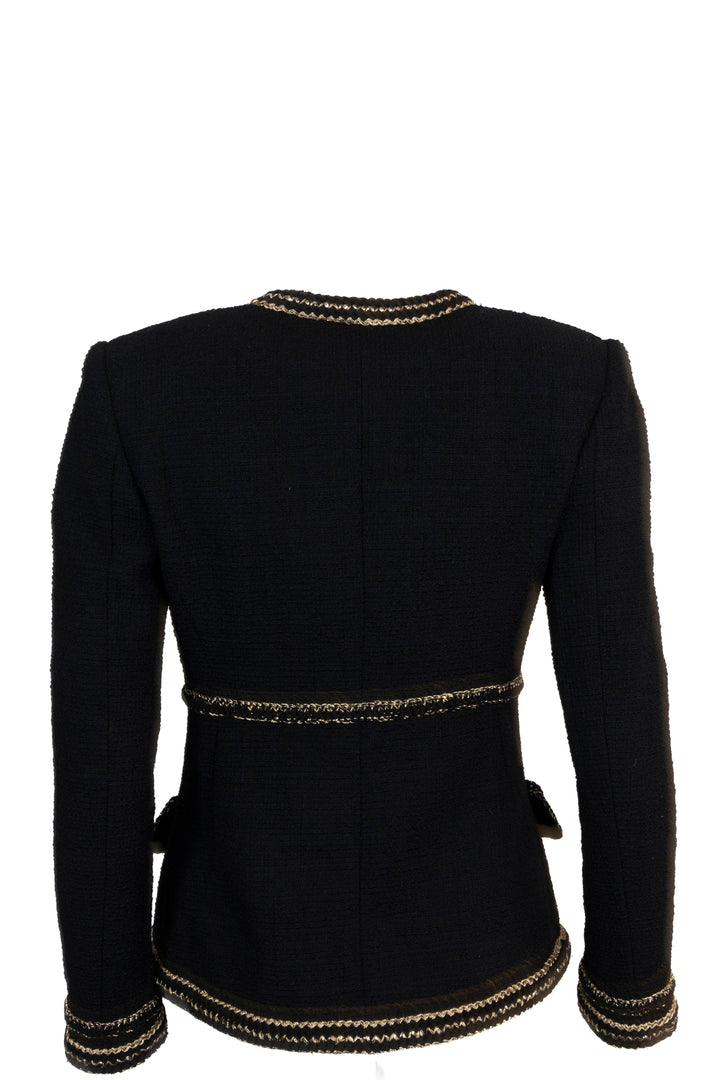 CHANEL 2017 Tweed Jacket Black Gold