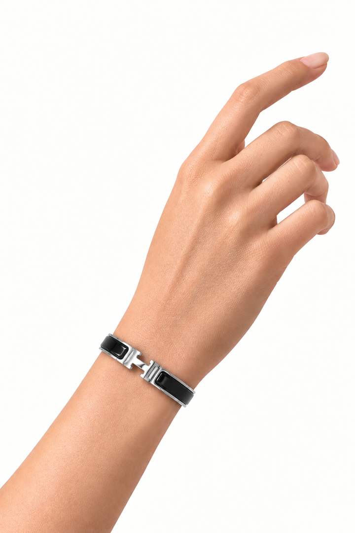 HERMÈS Clic H Bracelet Palladium Black