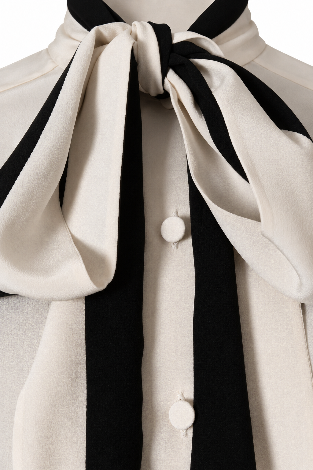 Chemise à lavallière GIVENCHY en soie blanc