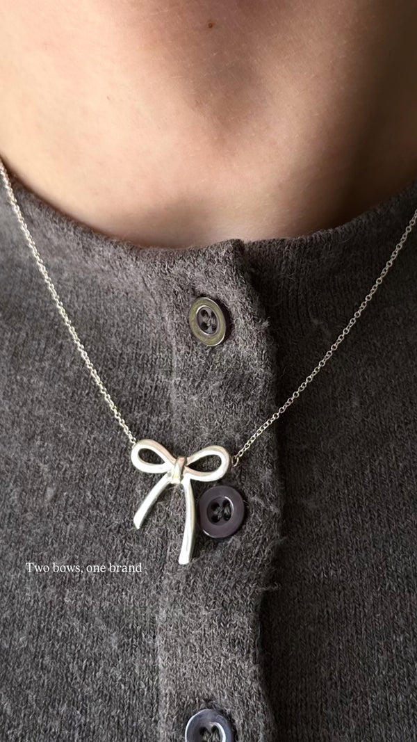 TIFFANY&CO. Bow Necklace Silver