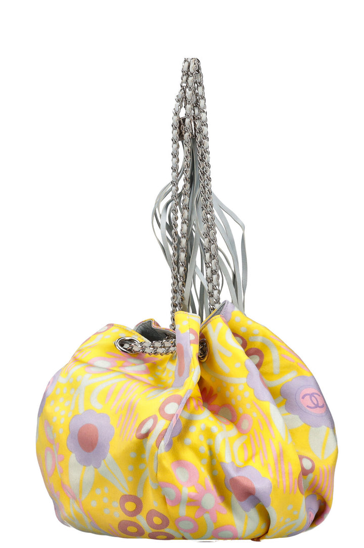 CHANEL Bucket Bag Floral Satin 2003 Summer