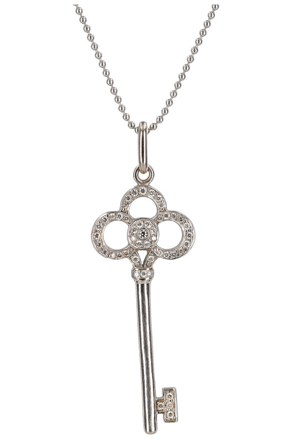 TIFFANY&amp;Co. Collier Clé Diamants 0,11 Carat Or Blanc