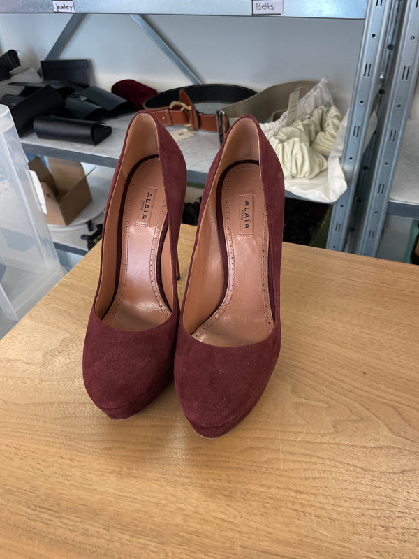 ALAIA Heels Suede Burgundy