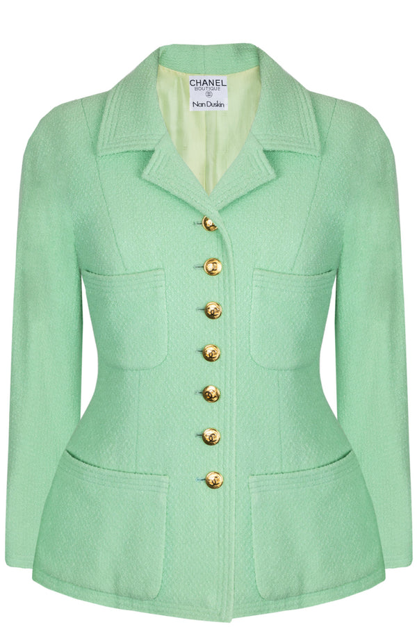 CHANEL Jacket Tweed Mint
