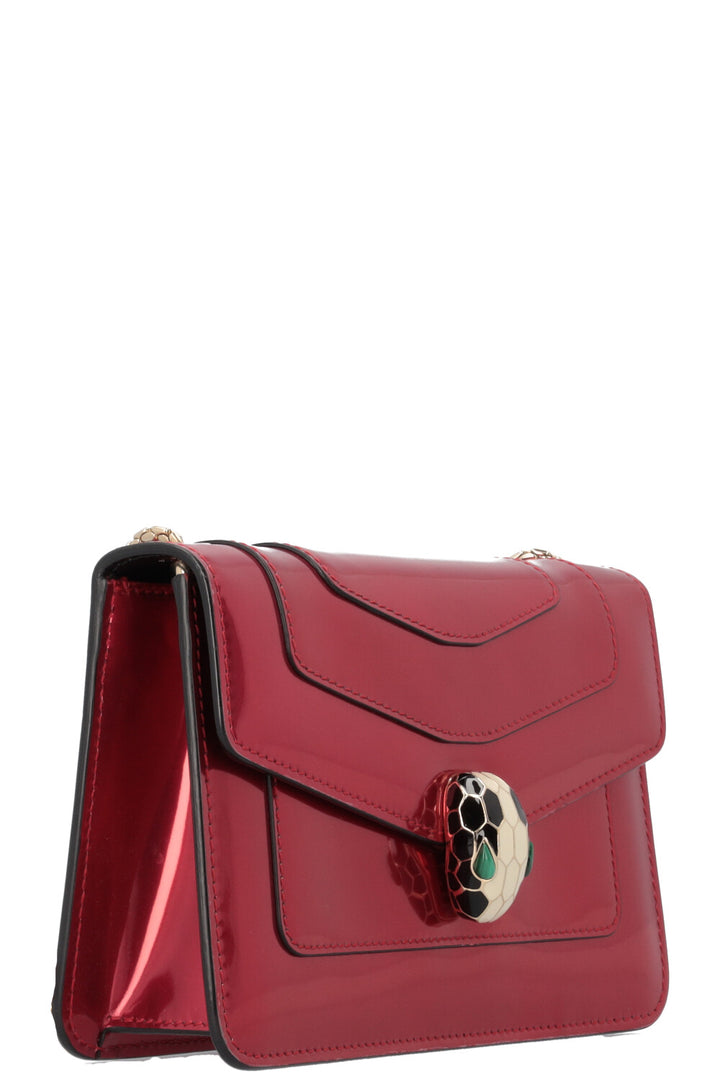 BVLGARI Serpenti Forever Crossbody Bag Patent Red