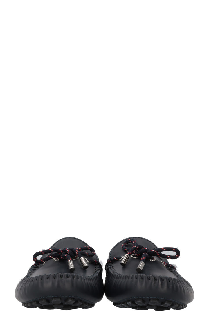 LOUIS VUITTON LV Cord Moccasins Navy Red
