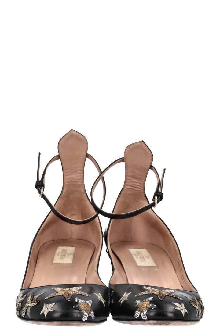 VALENTINO Talons Brodés Étoile Noir