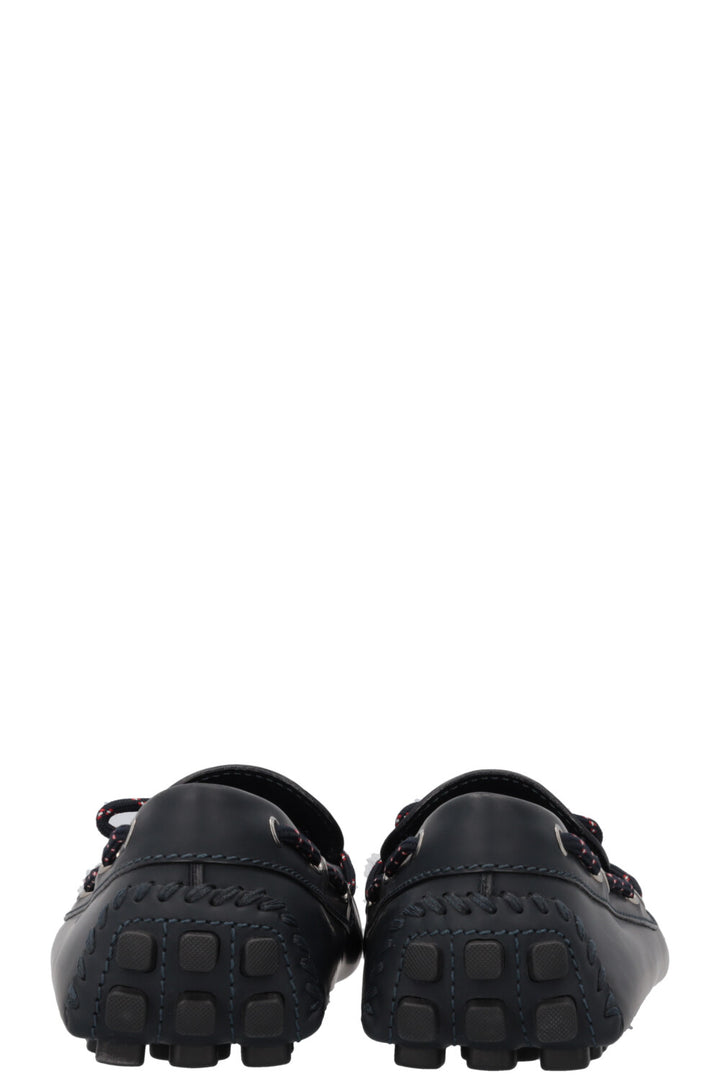 LOUIS VUITTON LV Cord Moccasins Navy Red