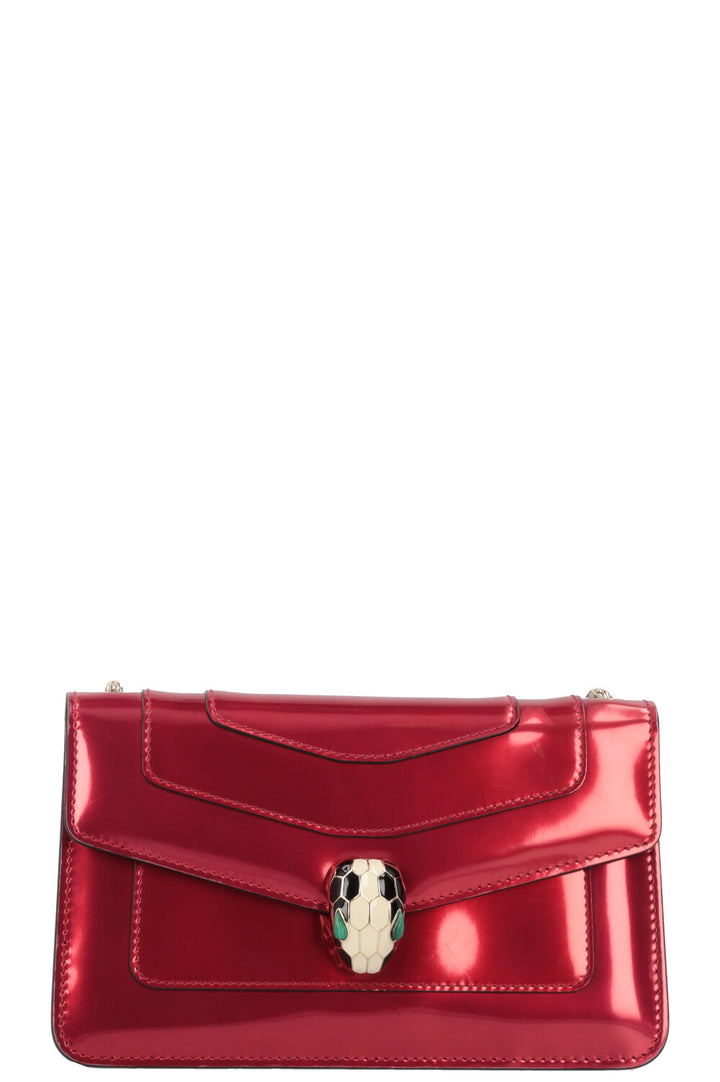 BVLGARI Serpenti Forever Crossbody Bag Patent Red