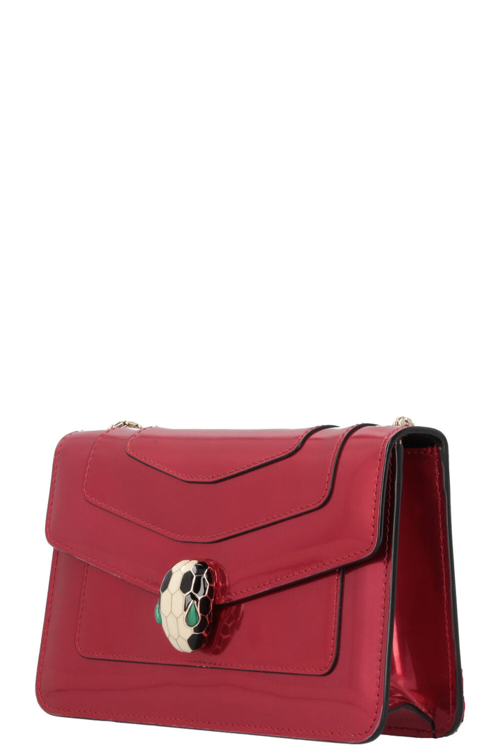 BVLGARI Serpenti Forever Crossbody Bag Patent Red