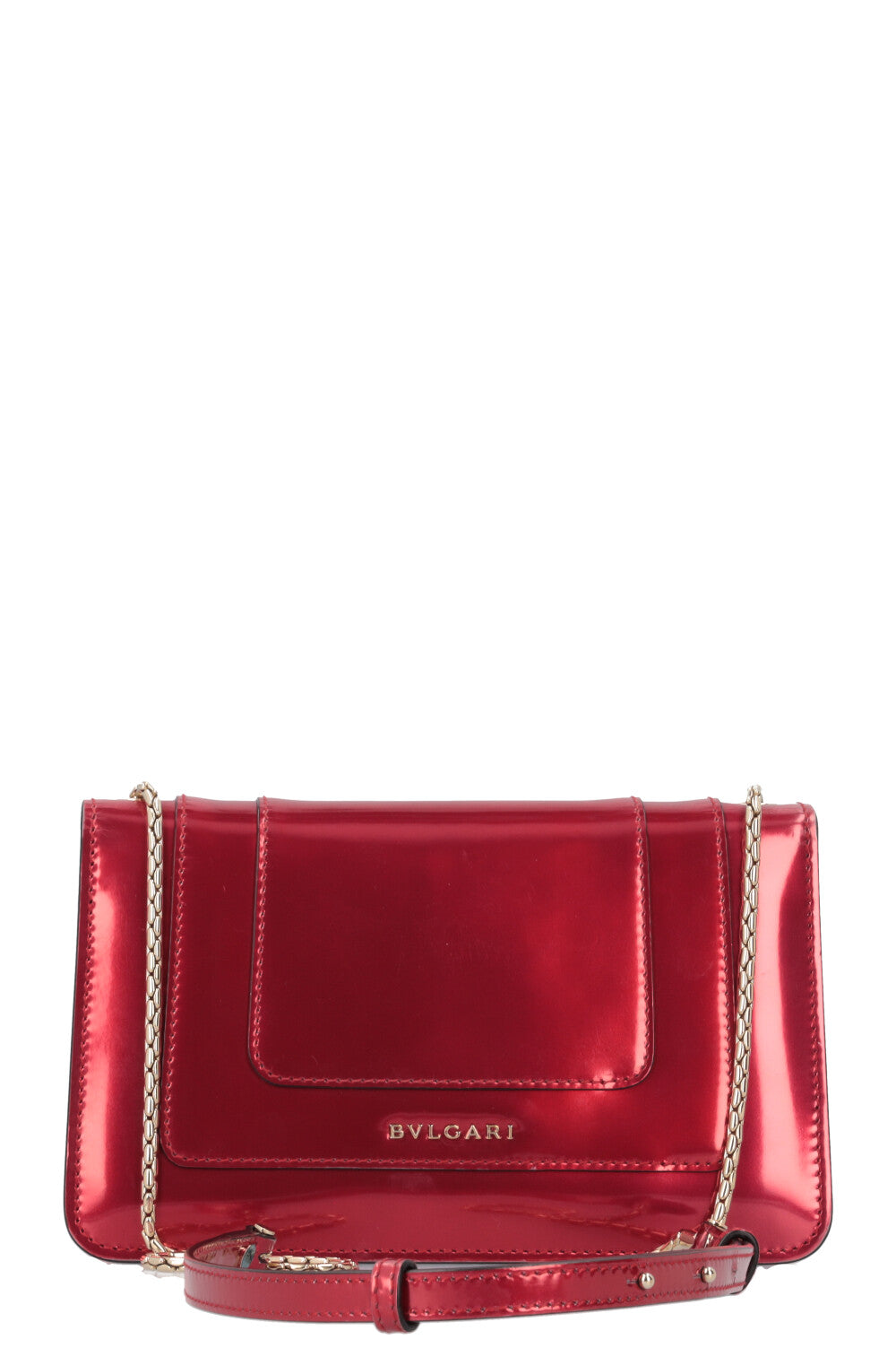 BVLGARI Serpenti Forever Crossbody Bag Patent Red