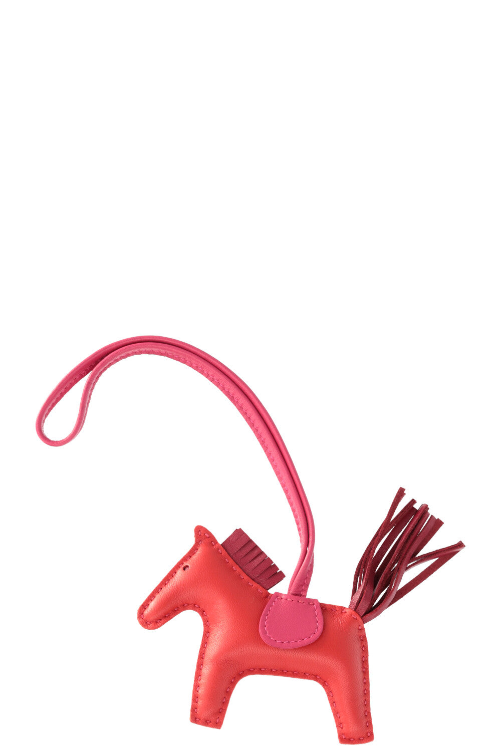 HERMÈS Rodeo MM Bag Charm Red and Pink