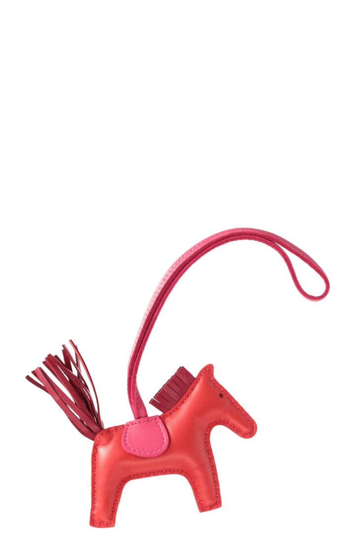 HERMÈS Rodeo MM Bag Charm Red and Pink