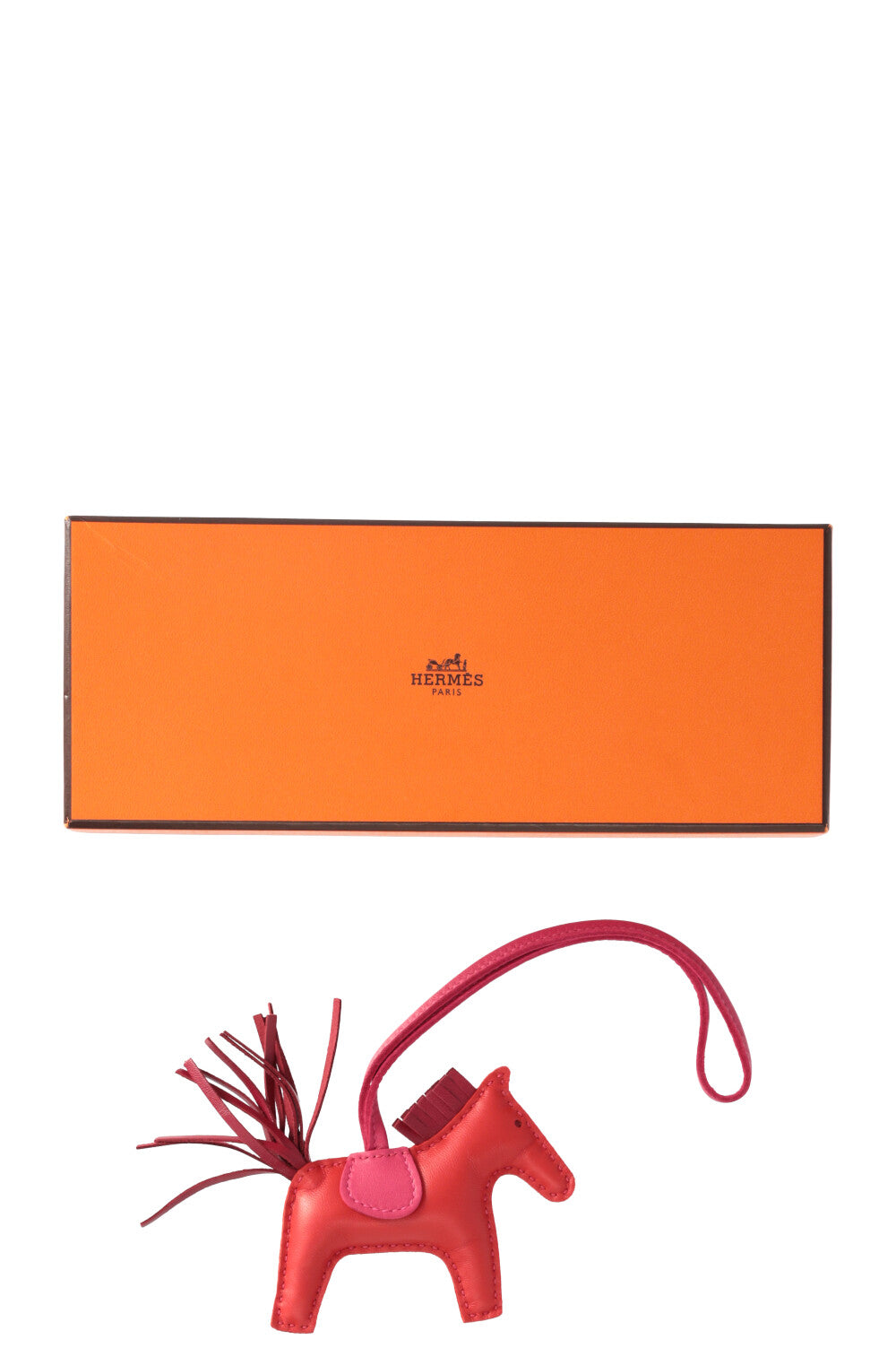 HERMÈS Rodeo MM Bag Charm Red and Pink