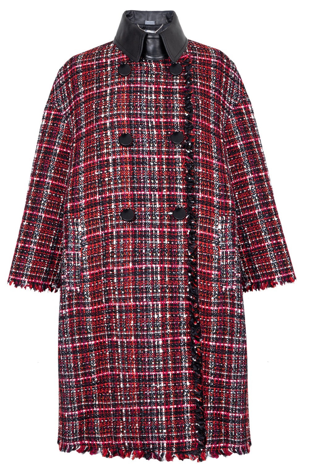 ALEXANDER MCQUEEN Tweed Coat Red