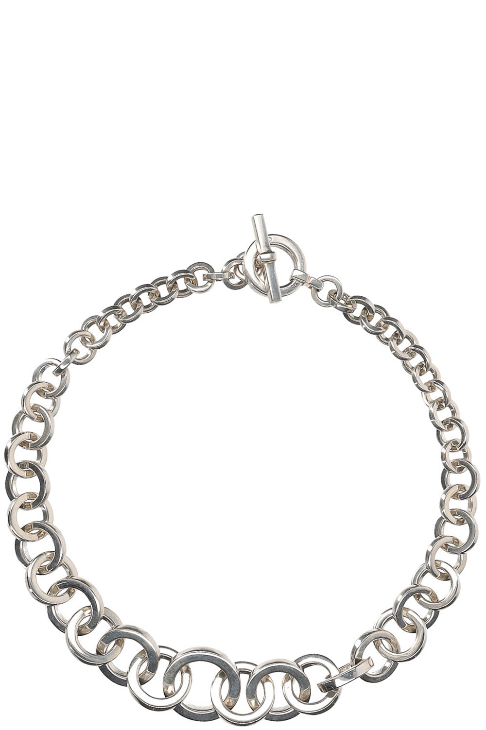HERMÈS Link Circle Chain Necklace Silver