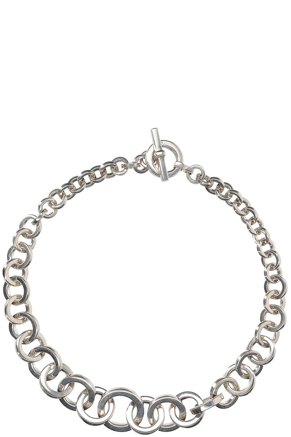 HERMÈS Collier Chaîne Cercle Liens Argent
