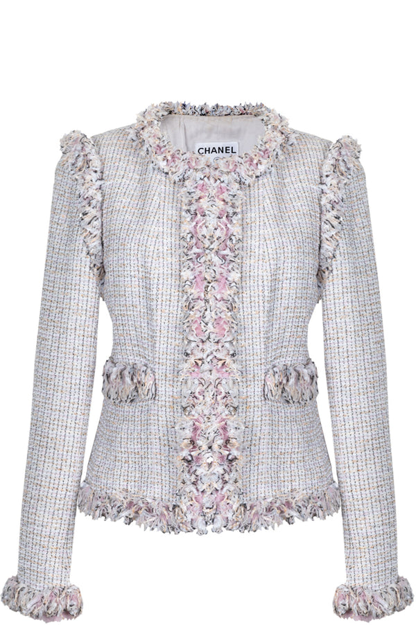 CHANEL 2004 Fringed Tweed Jacket