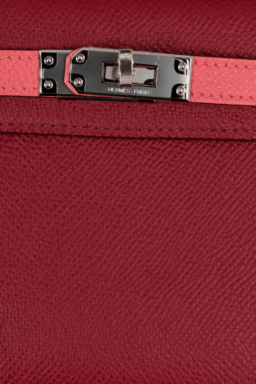 HERMÈS Mini Kelly Epsom Tricolore Rubis Rose Azalee Rouge H