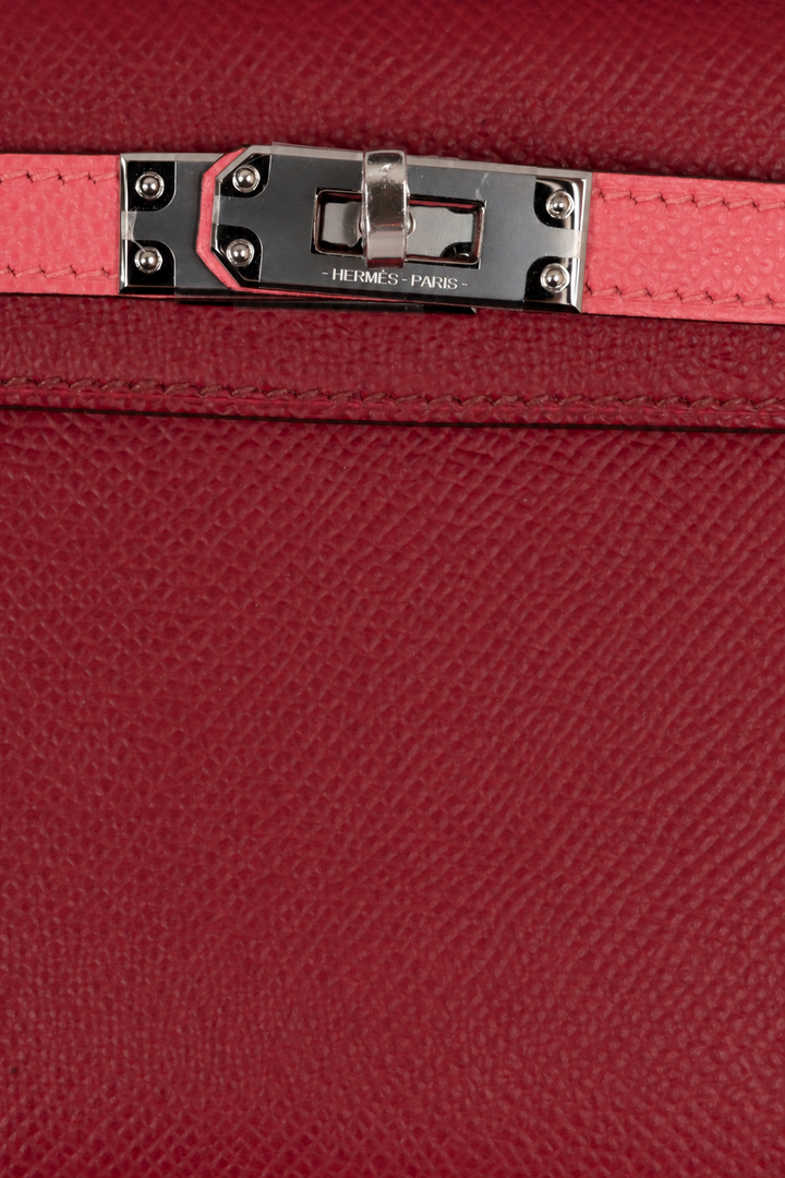 HERMÈS Mini Kelly Epsom Tricolore Rubis Rose Azalee Rouge H